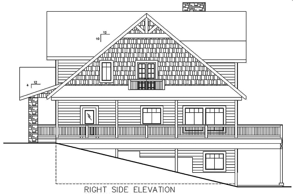 Home Plan Right Elevation of this 4-Bedroom,4667 Sq Ft Plan -132-1588