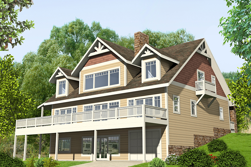 Front Elevation of this Farmhouse House (#132-1588) at The Plan Collection.