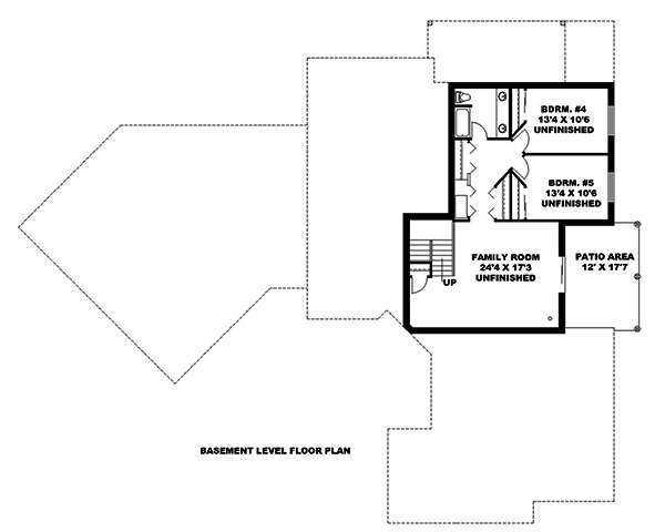 Floor Plan Basement of Modern Plan #132-1589
