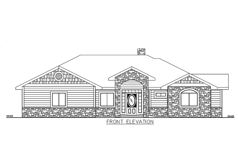 Home Plan Front Elevation of this 2-Bedroom,2176 Sq Ft Plan -132-1591