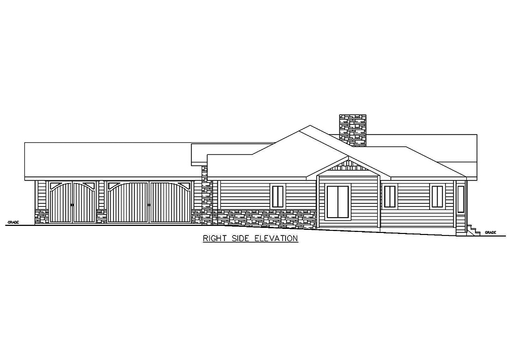 Home Plan Right Elevation of this 2-Bedroom,2176 Sq Ft Plan -132-1591