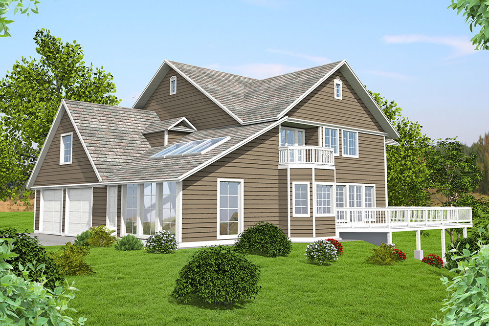 Front Elevation of this Southern House (#132-1593) at The Plan Collection.