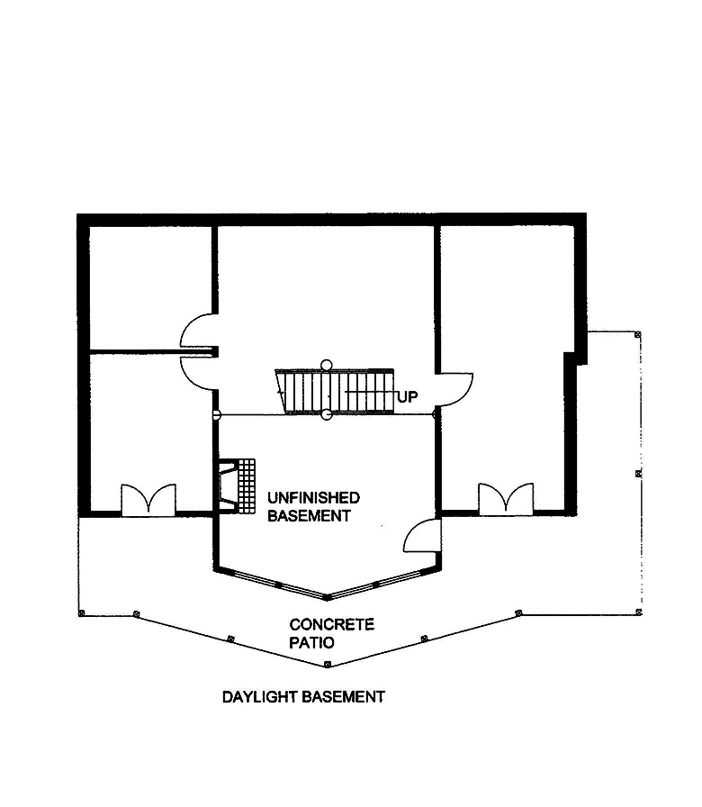 Floor Plan Basement of Contemporary Plan #132-1594