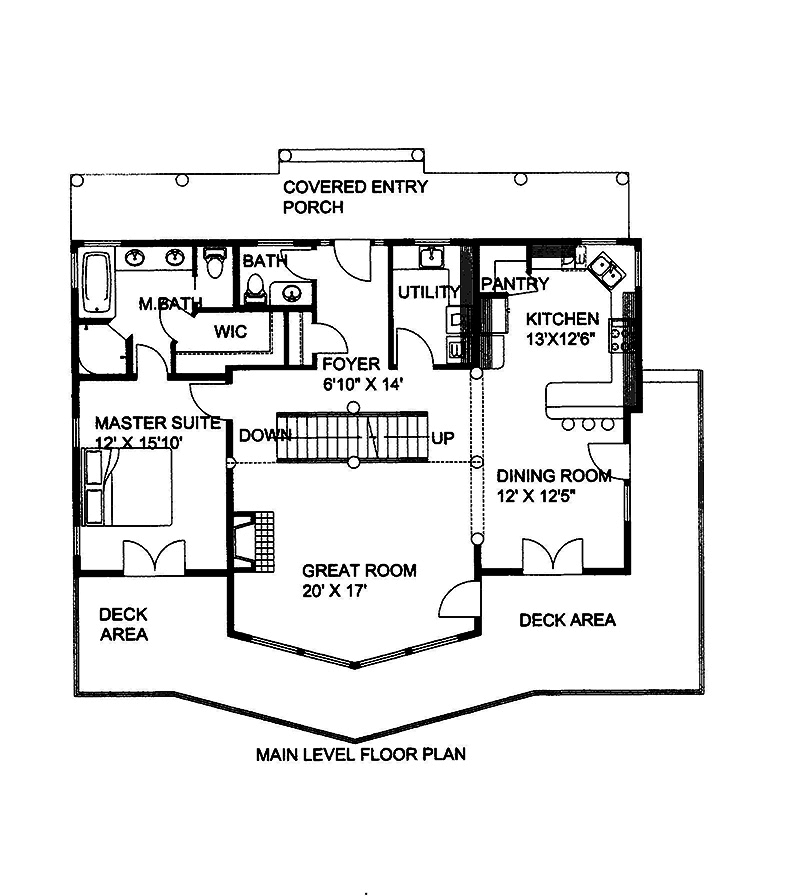 Floor Plan First Story of Contemporary Plan #132-1594