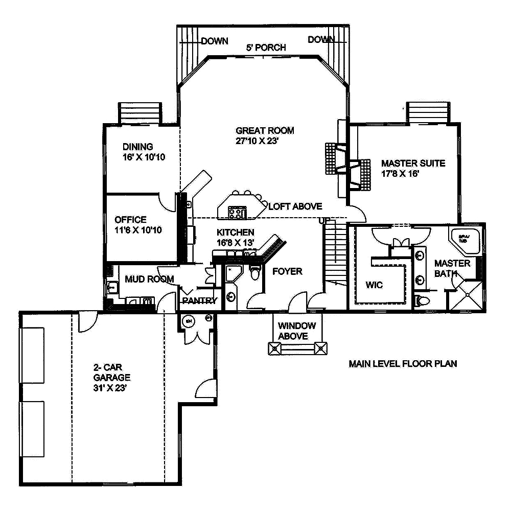Floor Plan First Story of Contemporary Plan #132-1595
