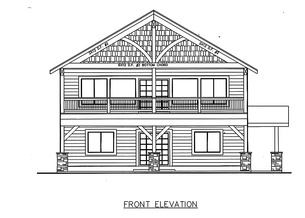 Home Plan Front Elevation of this 2-Bedroom,2586 Sq Ft Plan -132-1599