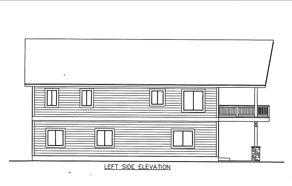 Home Plan Left Elevation of this 2-Bedroom,2586 Sq Ft Plan -132-1599