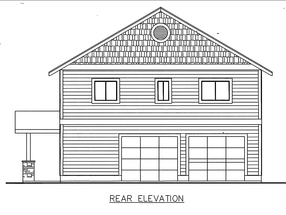 Home Plan Rear Elevation of this 2-Bedroom,2586 Sq Ft Plan -132-1599