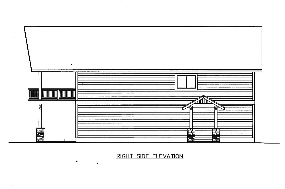 Home Plan Right Elevation of this 2-Bedroom,2586 Sq Ft Plan -132-1599
