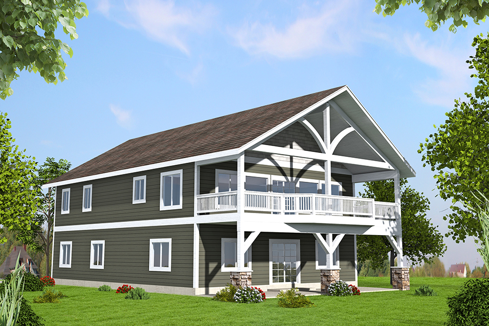 Front Elevation of this Craftsman House (#132-1599) at The Plan Collection.
