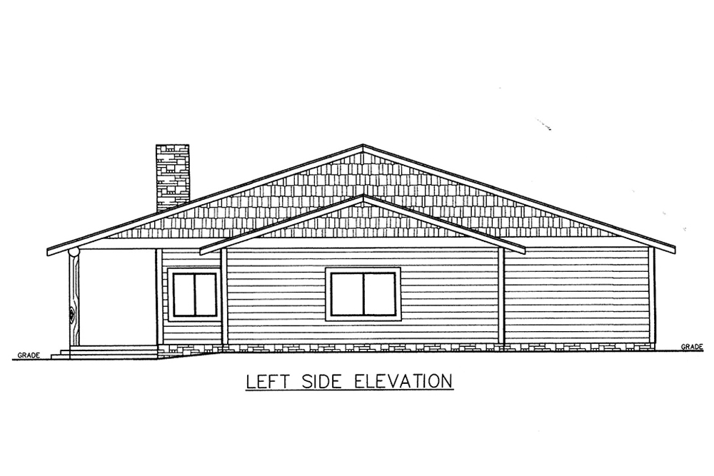 Home Plan Left Elevation of this 3-Bedroom,2568 Sq Ft Plan -132-1600