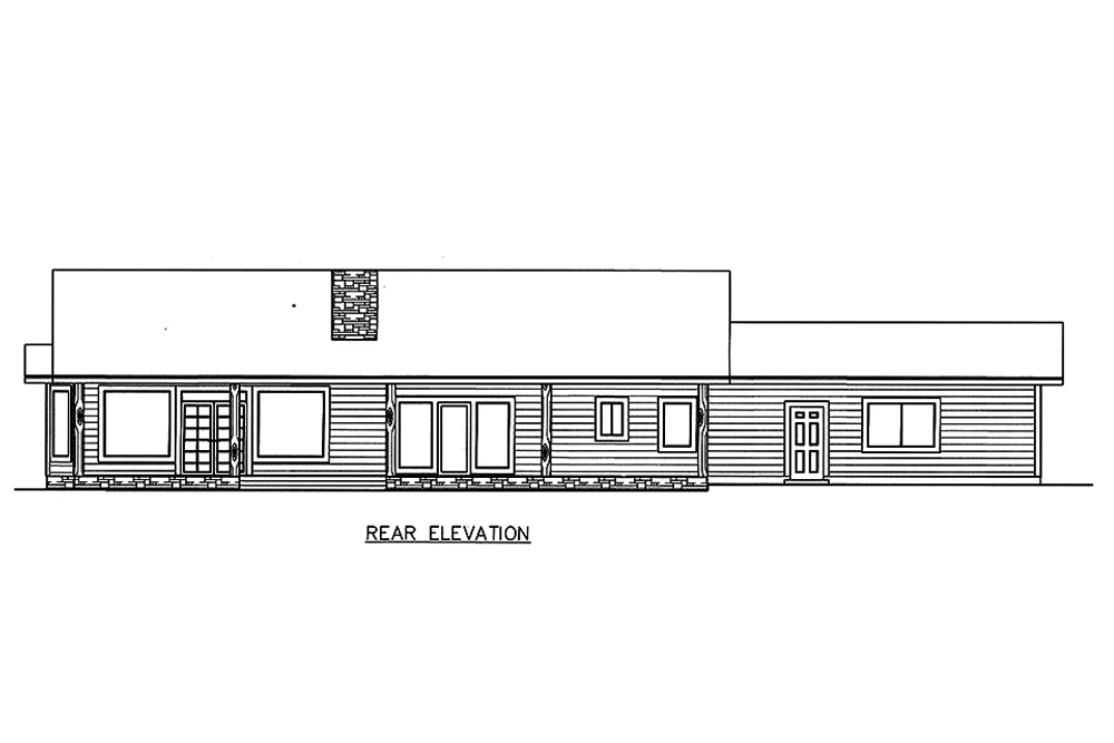 Home Plan Rear Elevation of this 3-Bedroom,2568 Sq Ft Plan -132-1600