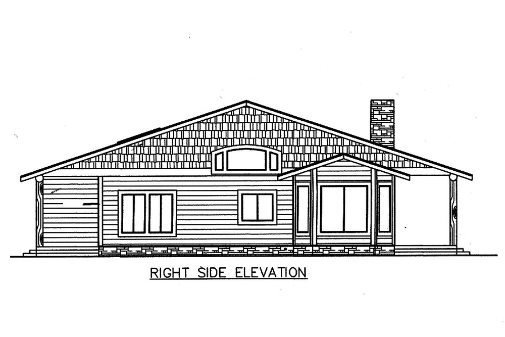 Home Plan Right Elevation of this 3-Bedroom,2568 Sq Ft Plan -132-1600