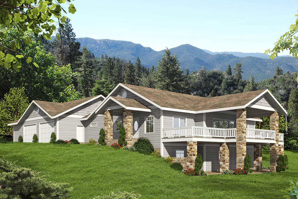 Front Elevation of this Craftsman House (#132-1601) at The Plan Collection.