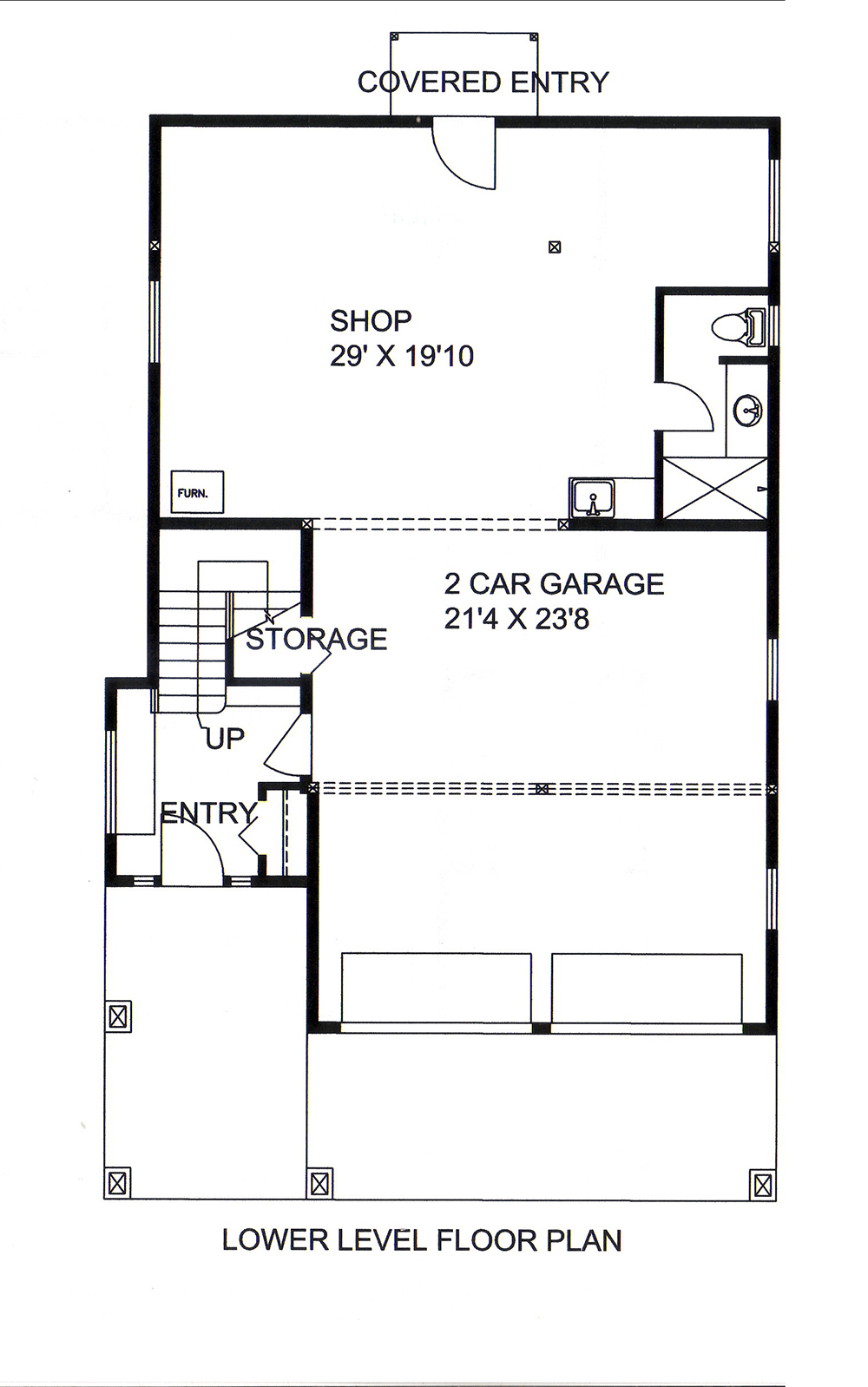 Floor Plan Basement of Modern Plan #132-1602