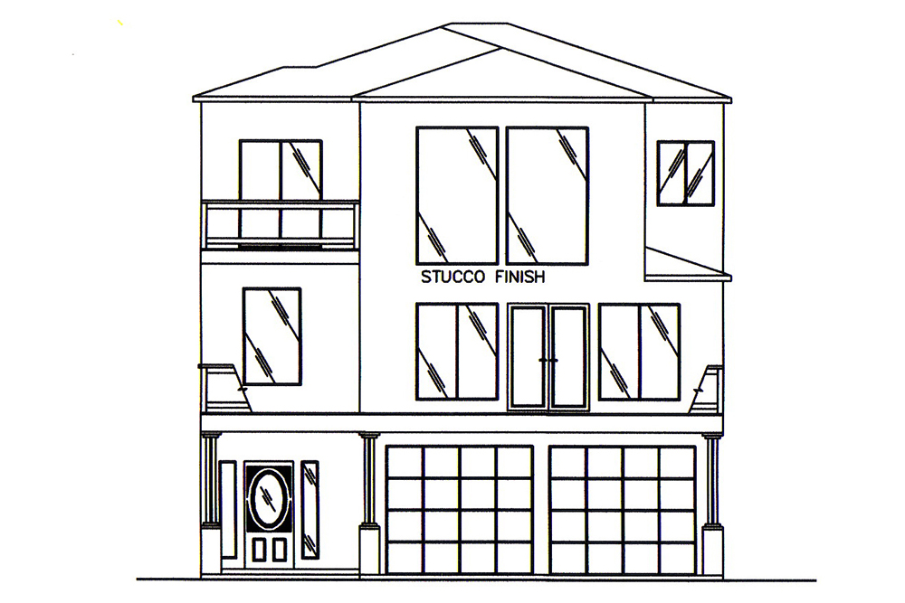 Home Plan Front Elevation of this 2-Bedroom,2231 Sq Ft Plan -132-1602