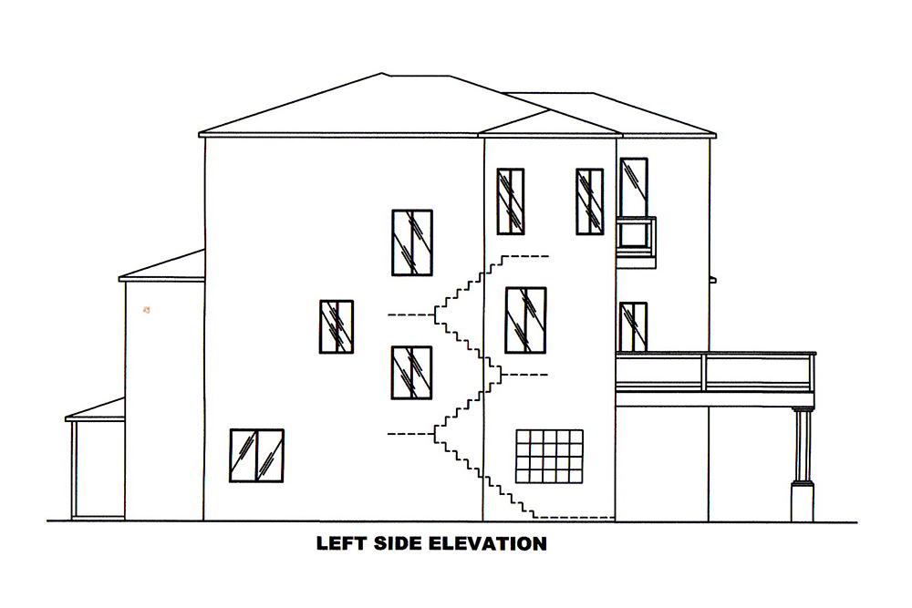 Home Plan Left Elevation of this 2-Bedroom,2231 Sq Ft Plan -132-1602
