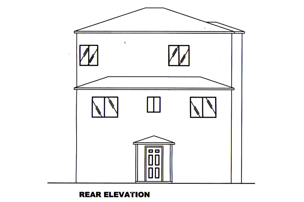 Home Plan Rear Elevation of this 2-Bedroom,2231 Sq Ft Plan -132-1602