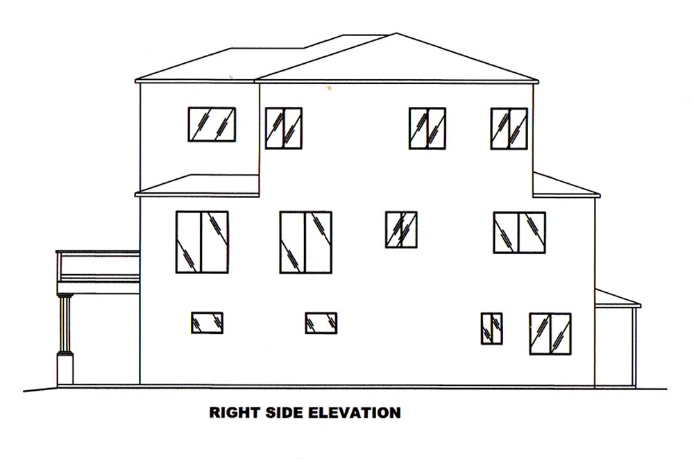 Home Plan Right Elevation of this 2-Bedroom,2231 Sq Ft Plan -132-1602