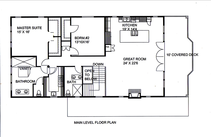 Floor Plan First Story of Contemporary Plan #132-1603