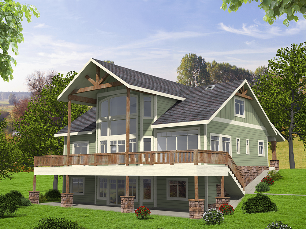 Front Elevation of this Southern House (#132-1604) at The Plan Collection.