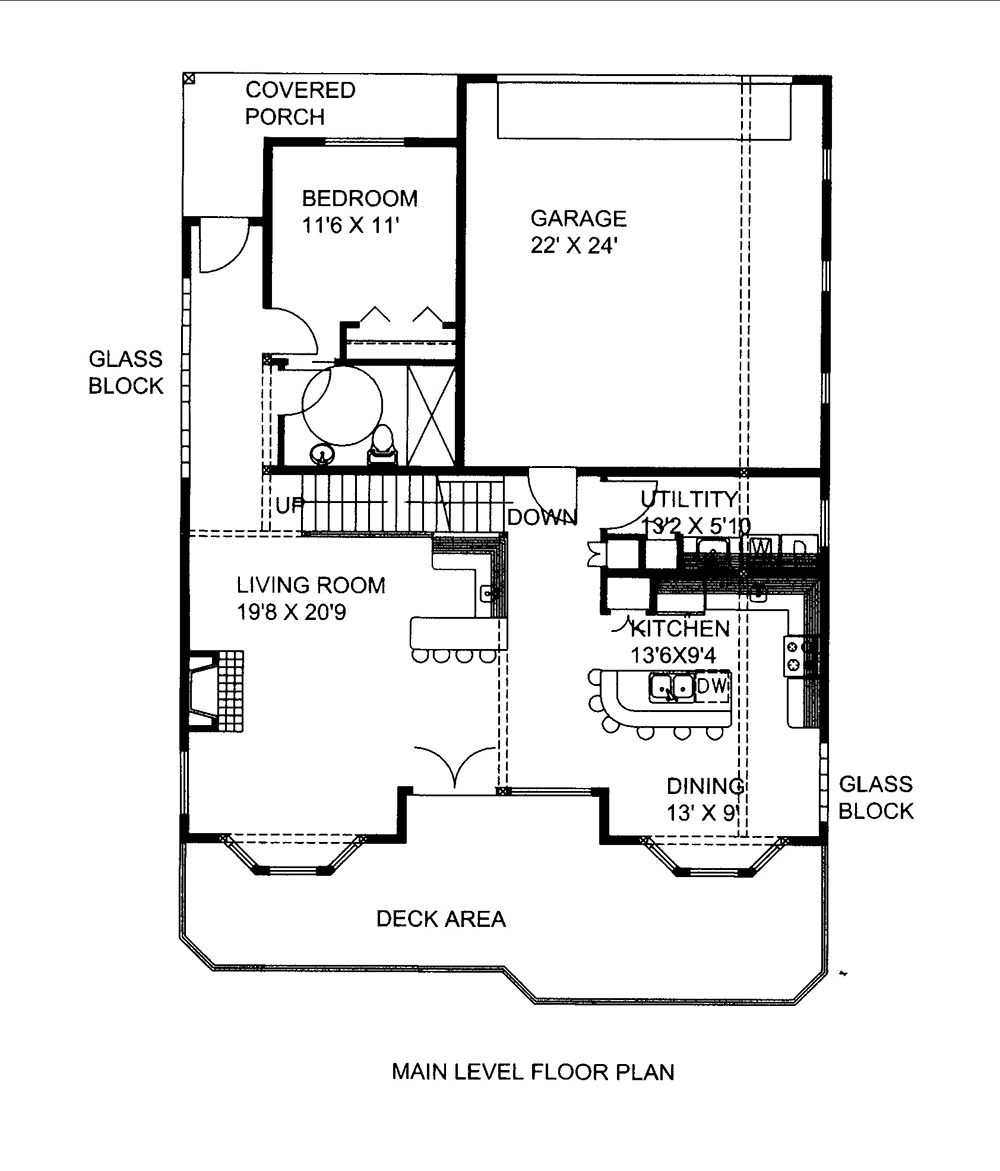 Floor Plan First Story of Southern Plan #132-1605