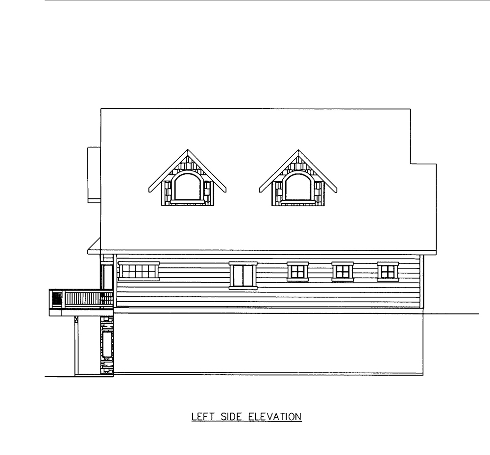 Home Plan Left Elevation of this 3-Bedroom,3618 Sq Ft Plan -132-1605