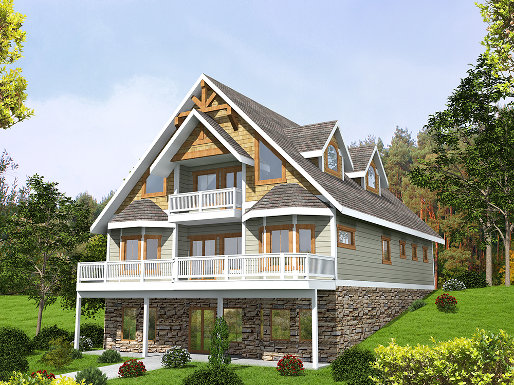 Front Elevation of this Southern House (#132-1605) at The Plan Collection.