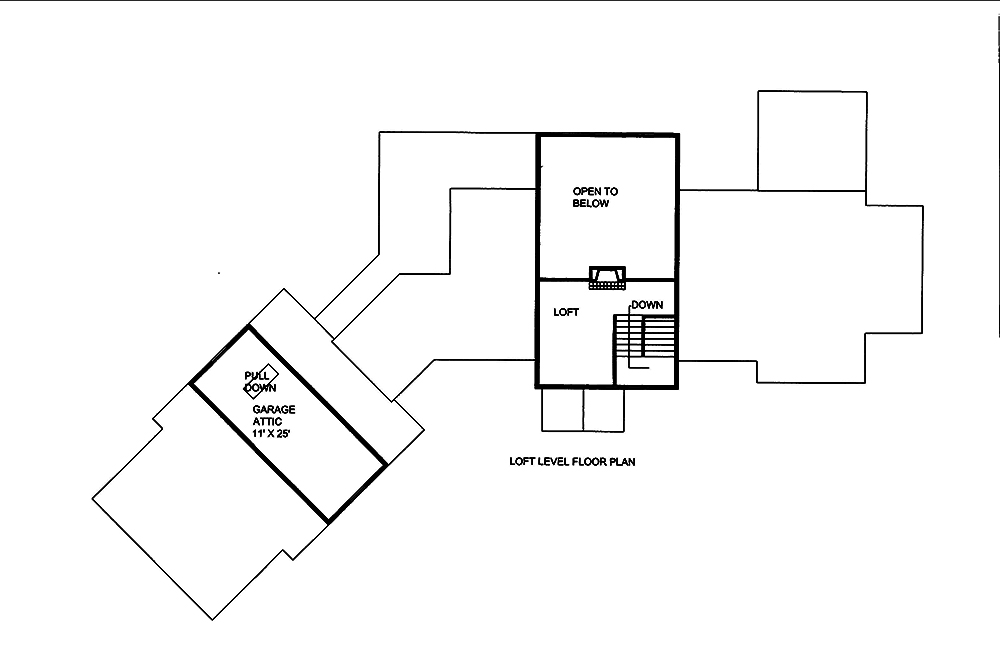 Floor Plan Second Story of Craftsman Plan #132-1606