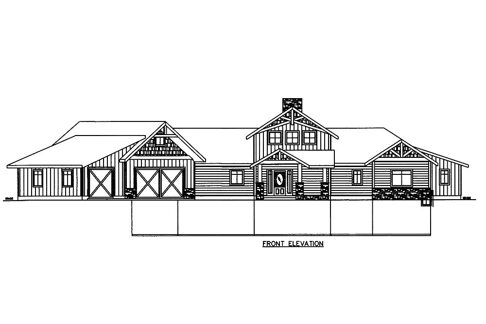 Home Plan Front Elevation of this 3-Bedroom,4139 Sq Ft Plan -132-1606