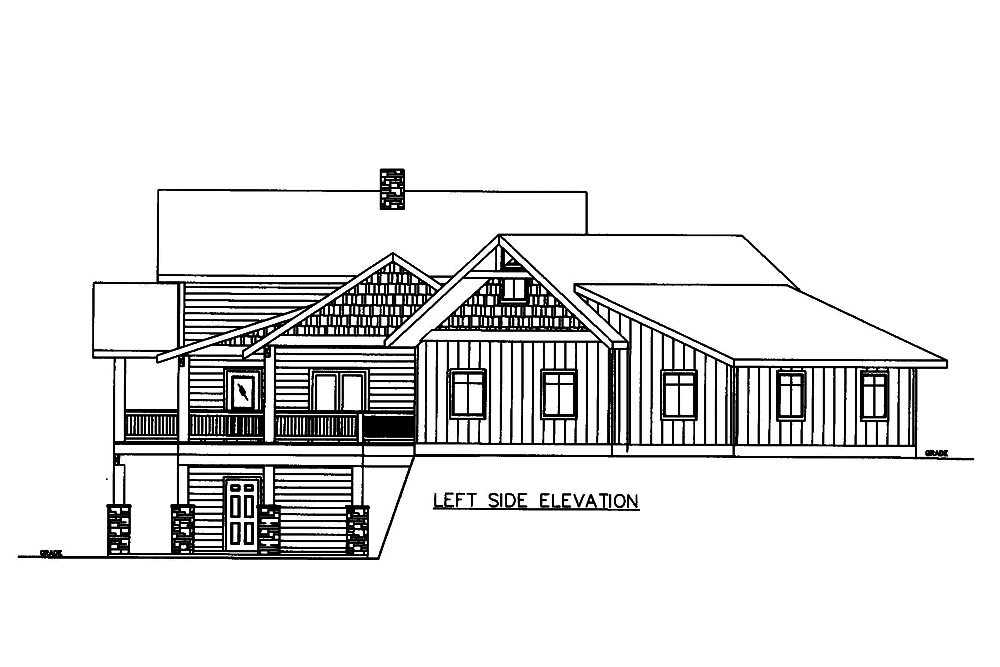 Home Plan Left Elevation of this 3-Bedroom,4139 Sq Ft Plan -132-1606