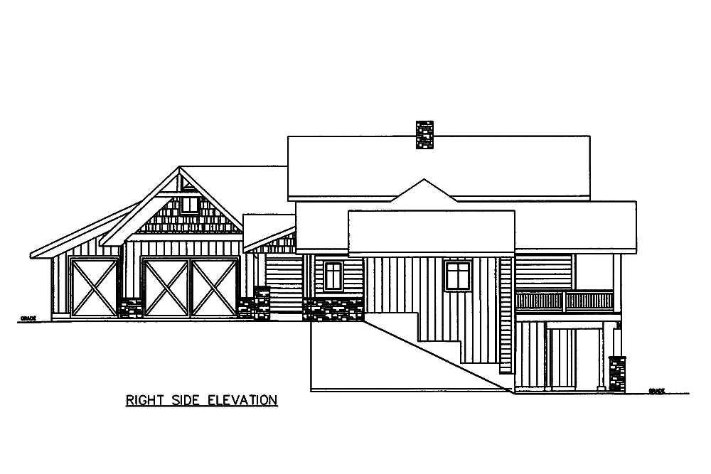 Home Plan Right Elevation of this 3-Bedroom,4139 Sq Ft Plan -132-1606