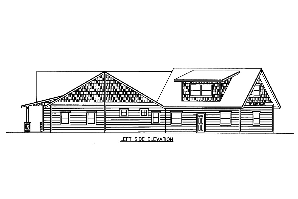 Home Plan Left Elevation of this 3-Bedroom,3658 Sq Ft Plan -132-1607