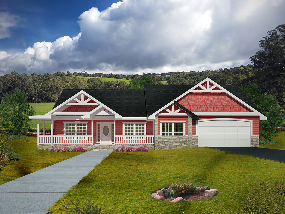 Front View of this 2-Bedroom, 2588 Sq Ft Plan - 132-1608