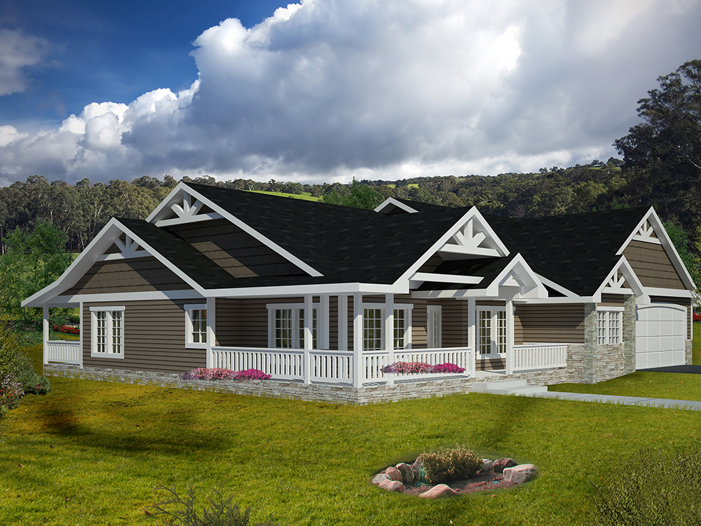 Left Side View of this 2-Bedroom, 2588 Sq Ft Plan - 132-1608