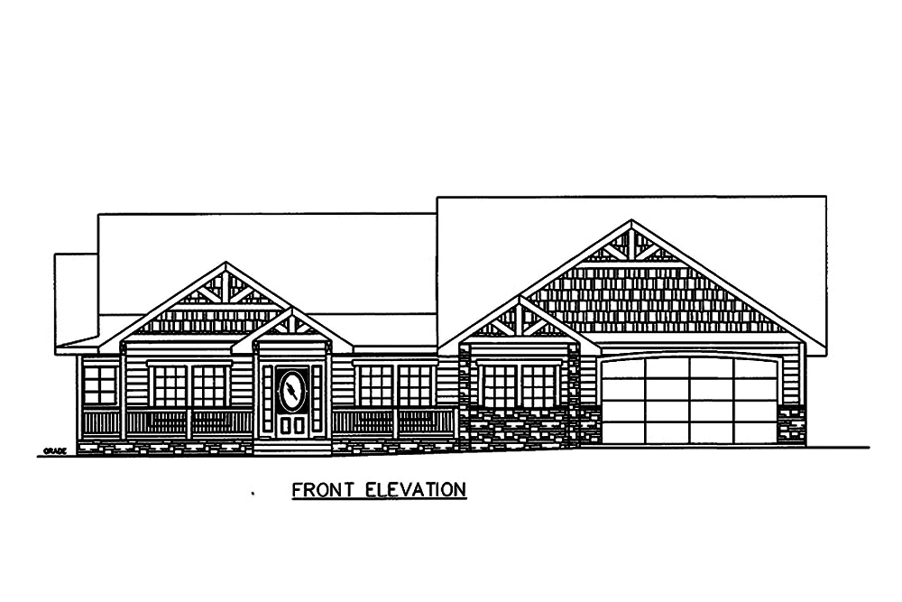Home Plan Front Elevation of this 2-Bedroom,2588 Sq Ft Plan -132-1608