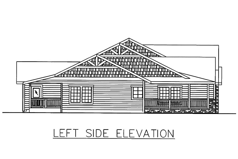 Home Plan Left Elevation of this 2-Bedroom,2588 Sq Ft Plan -132-1608