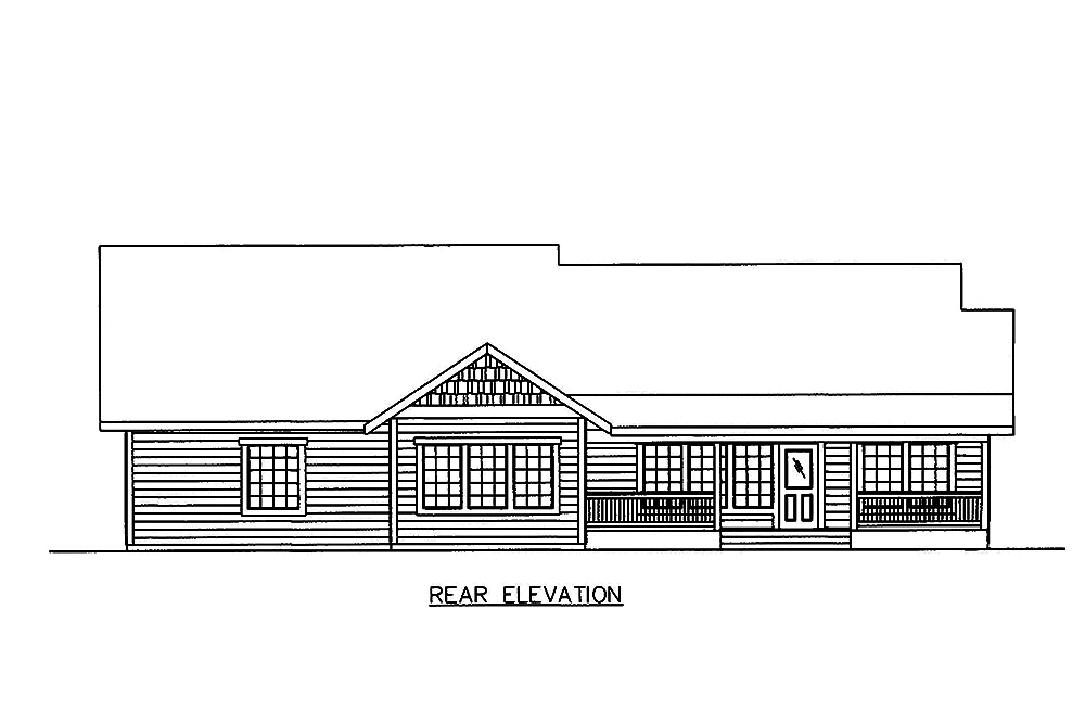 Home Plan Rear Elevation of this 2-Bedroom,2588 Sq Ft Plan -132-1608