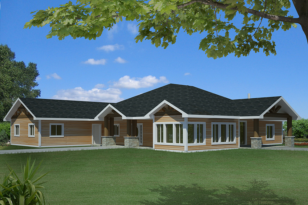 Front Elevation of this Craftsman House (#132-1610) at The Plan Collection.