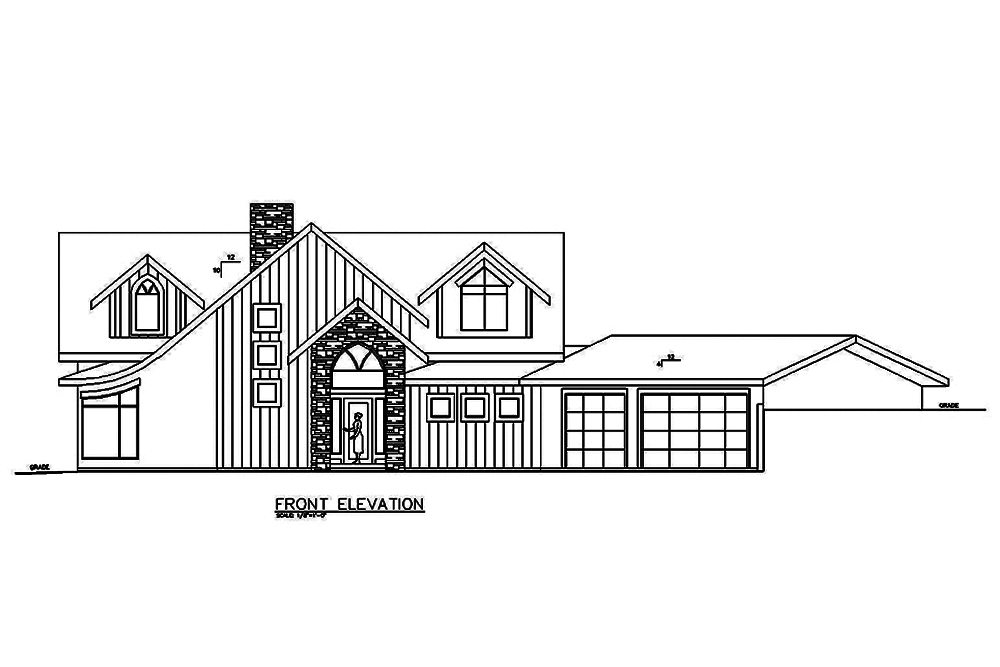 Home Plan Front Elevation of this 4-Bedroom,3695 Sq Ft Plan -132-1614