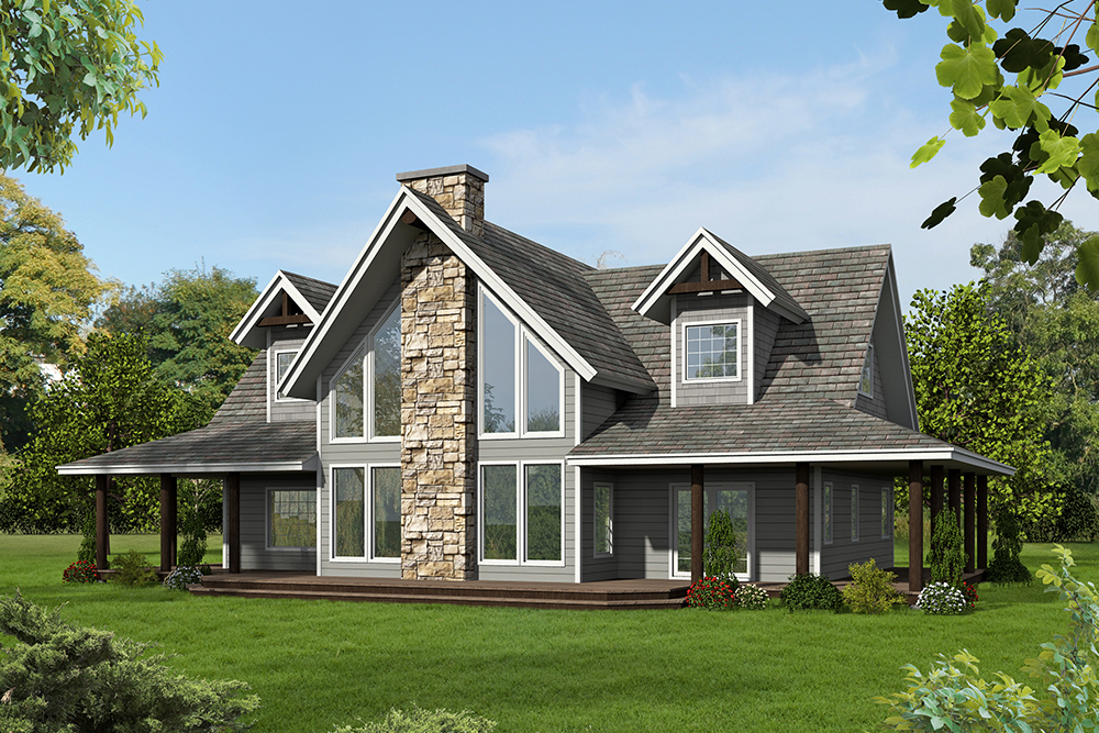 Front Elevation of this Southern House (#132-1615) at The Plan Collection.