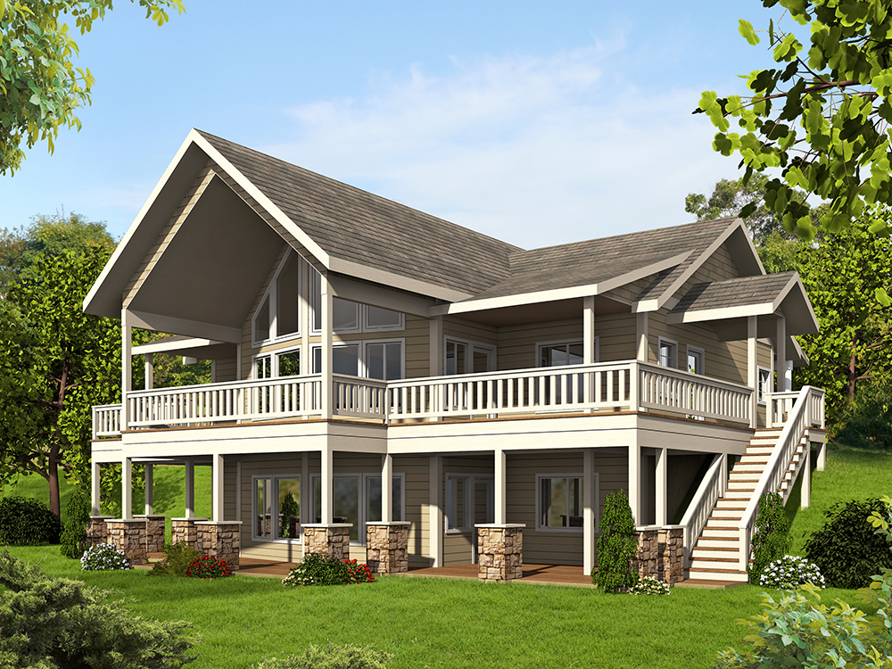 Front Elevation of this Craftsman House (#132-1617) at The Plan Collection.