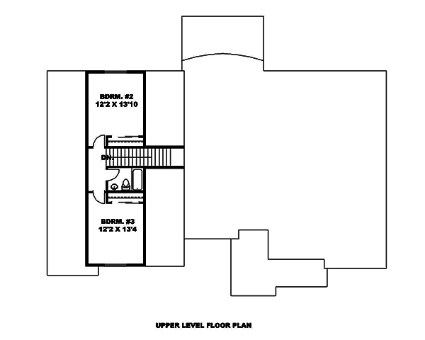 Floor Plan Second Story of Craftsman Plan #132-1620