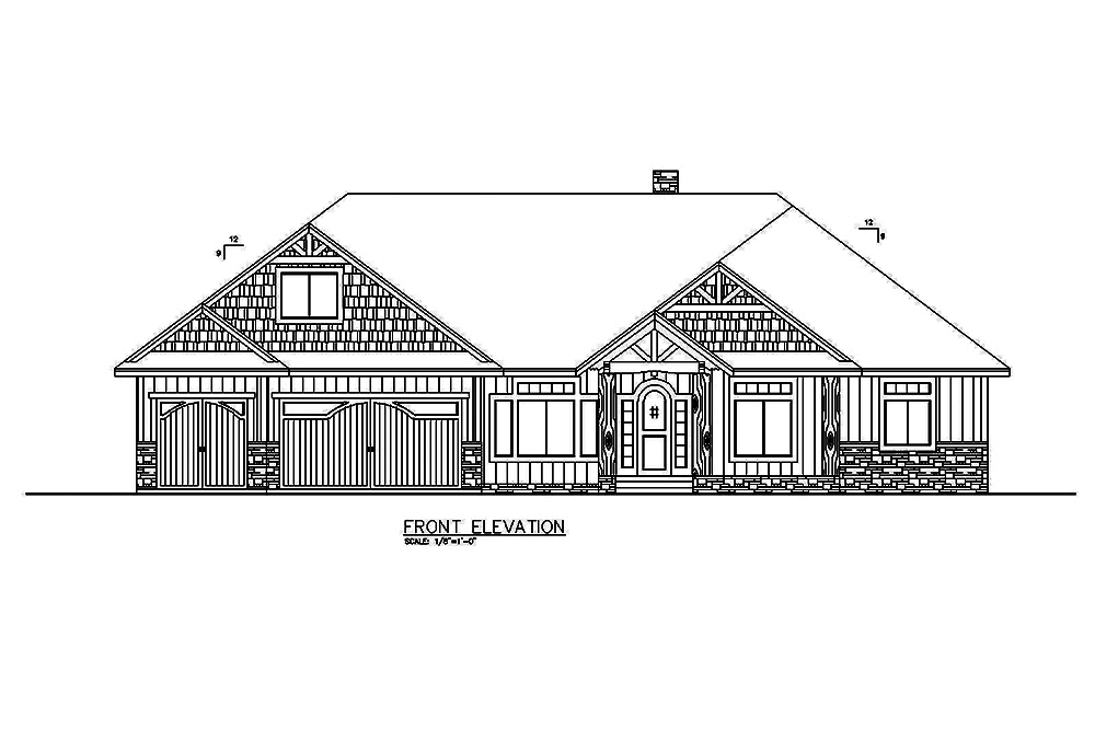 Home Plan Front Elevation of this 5-Bedroom,5545 Sq Ft Plan -132-1620
