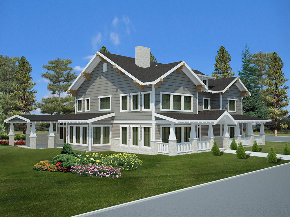 Left Side View of this 6-Bedroom, 5828 Sq Ft Plan - 132-1621