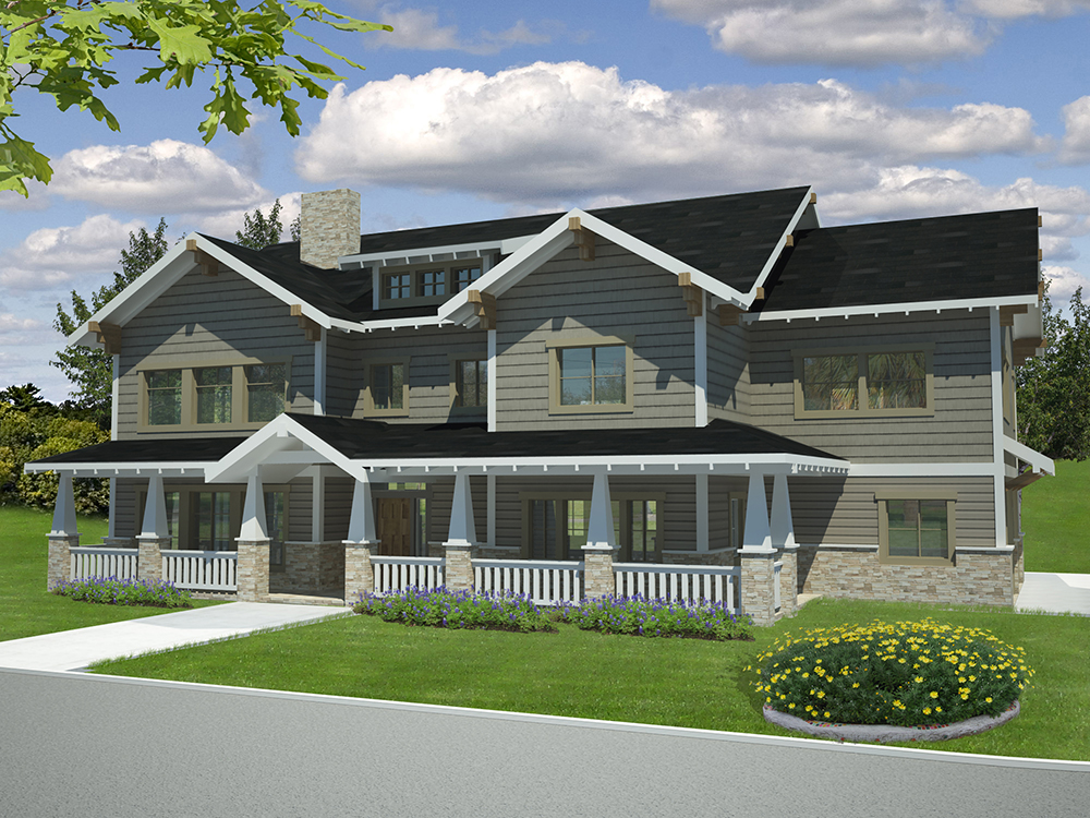 Front View of this 6-Bedroom, 5828 Sq Ft Plan - 132-1621