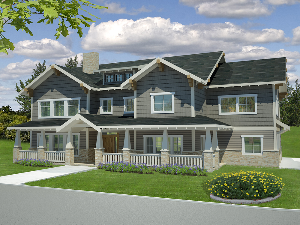 Front View of this 6-Bedroom, 5828 Sq Ft Plan - 132-1621