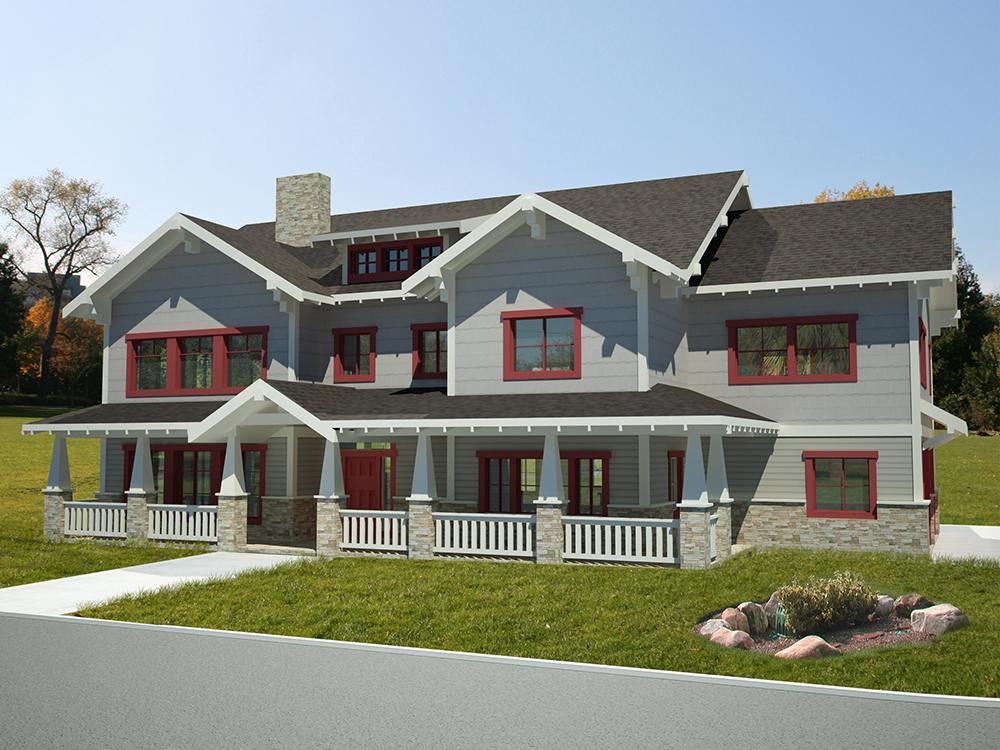 Front View of this 6-Bedroom, 5828 Sq Ft Plan - 132-1621