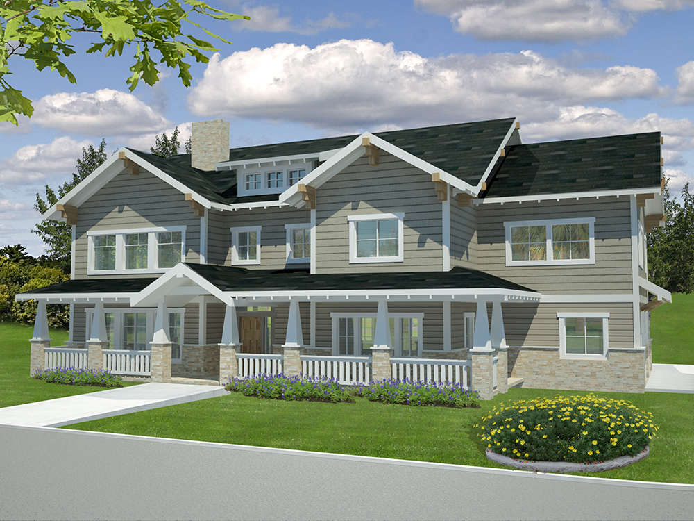 Front View of this 6-Bedroom, 5828 Sq Ft Plan - 132-1621