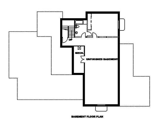 Floor Plan Basement of Craftsman Plan #132-1621